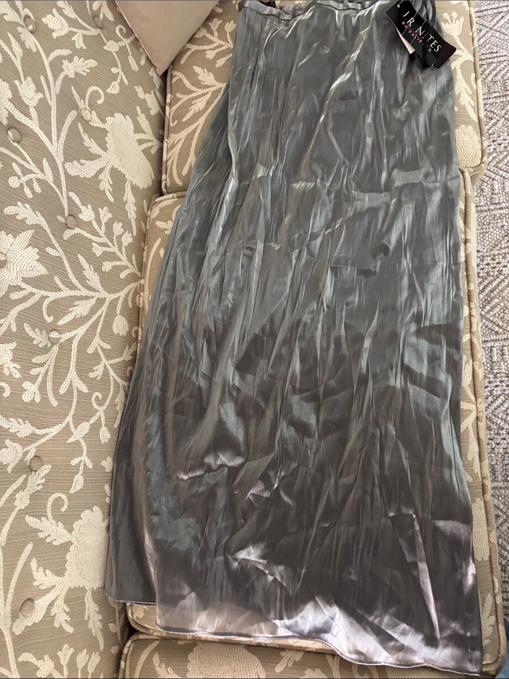 Trinities Shimmery Gray A-Line Maxi Skirt